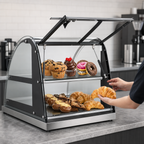 Thumbnail image #4 for Koolmore DC-2CN 23-Inch Countertop Pastry Display Case, Curved Front Glass, Self-Service, Stainless Steel, 2.4 Cu. Ft.