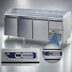Thumbnail image #4 for Marra Forni GPZ225 87.75-Inch Three-Section Refrigerated Pizza Prep Table with Granite Work Surface, 3 Doors, Self-Contained Refrigeration