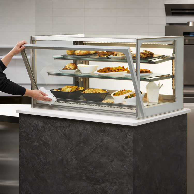 Product image #4 for Federal Industries ITH6034 Italian Glass Series 60-Inch Heated Drop-In Counter Display Case, Full-Service, 3-Tier