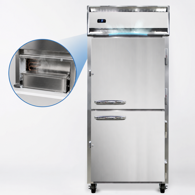 Product image #4 for Continental Refrigerator 1FXSNSAHD One-Section Extra-Wide Shallow Depth Reach-In Freezer with Half Solid Doors
