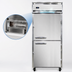 Thumbnail image #4 for Continental Refrigerator 1FXSNSAHD One-Section Extra-Wide Shallow Depth Reach-In Freezer with Half Solid Doors