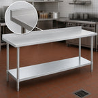 Thumbnail image #4 for Duke Manufacturing 316-36144-2R 144-Inch x 36-Inch Stainless Steel Work Table with 1-1/8-Inch Riser and Galvanized Undershelf
