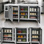Thumbnail image #4 for Everest Refrigeration ETRF3 3-Section Undercounter Dual-Temperature Refrigerator/Freezer Combo with Stainless Steel Worktop