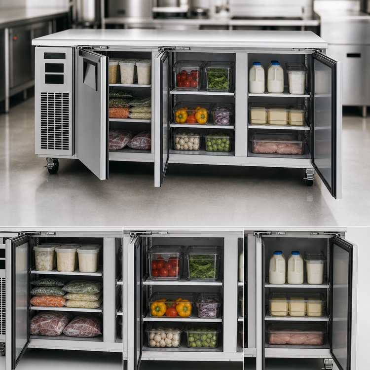 Product image #4 for Everest Refrigeration ETRF3 3-Section Undercounter Worktop Dual Temperature Refrigerator/Freezer Combo
