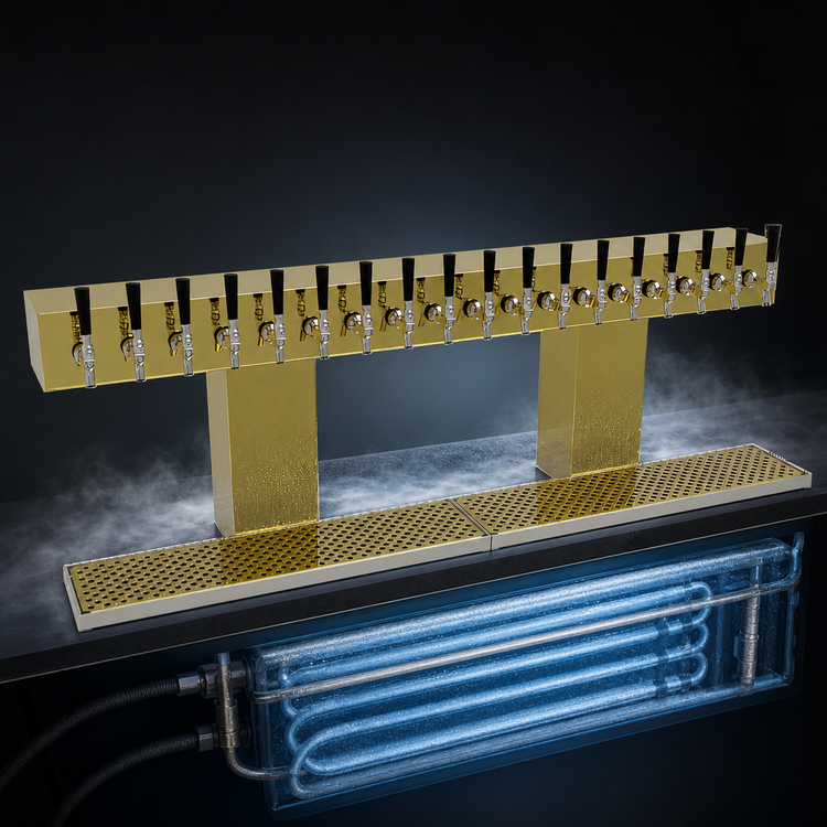 Product image #4 for 18-Faucet Countertop Double-Column Bridge Draft Dispensing Tower