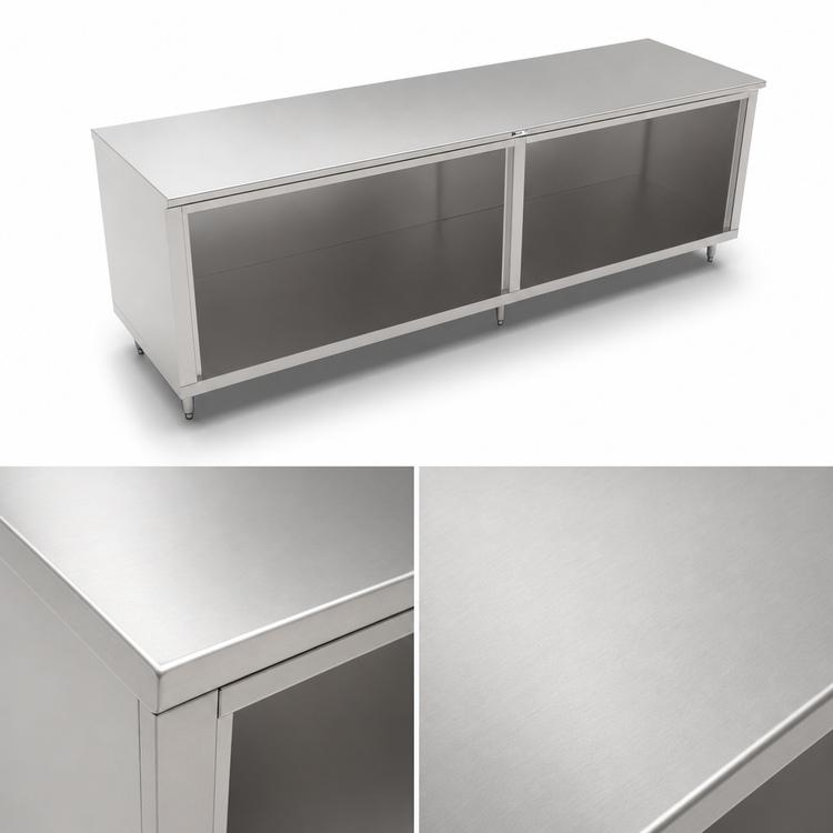 Product image #4 for John Boos Stainless Steel Open-Front Cabinet Base Work Table, 144 x 36 Inches