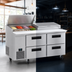 Thumbnail image #4 for Hoshizaki Steelheart PR67B-D4 67 Inch Two-Section Pizza Prep Table with Drawers