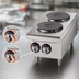 Thumbnail image #4 for Star-Max 12-Inch Countertop Electric Hot Plate with Solid Cast Iron French Top, 2 Burners