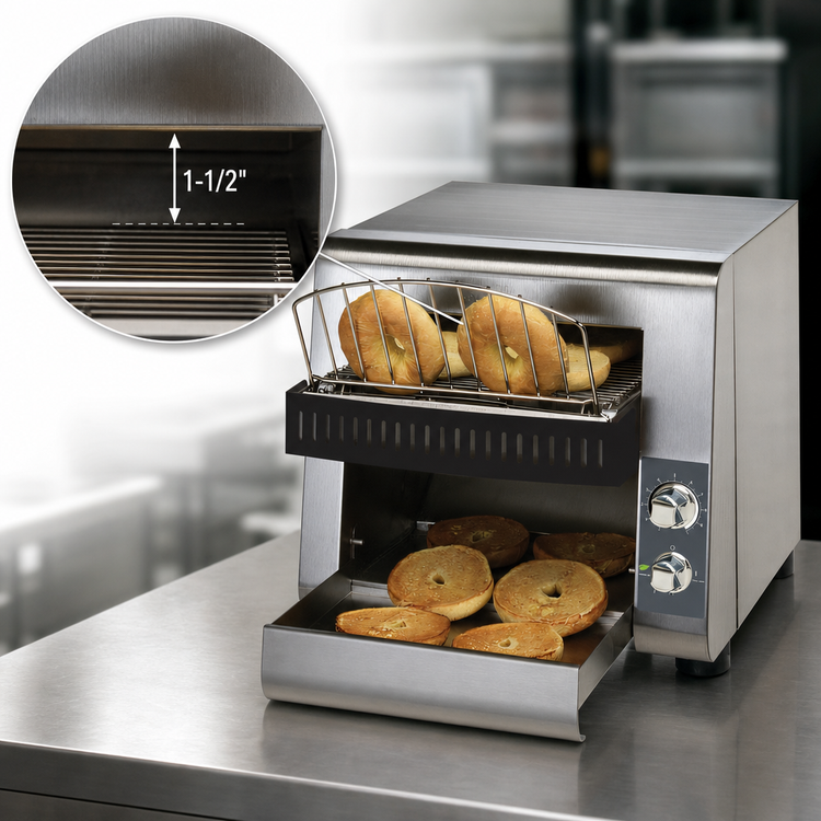 Product image #4 for Holman QCS1-500B Horizontal Conveyor Bagel Toaster, 500 Slices/Hour, 120V