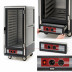 Thumbnail image #4 for Metro C5 Insulation Armour C537-HFC-L-GY Mobile Heated Holding Cabinet, 3/4 Height, Clear Door, 27-Pan Capacity