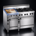 Thumbnail image #4 for Bistro 60-Inch Gas Restaurant Range with 4 Open Burners, 36-Inch Griddle, Standard Oven and Cabinet