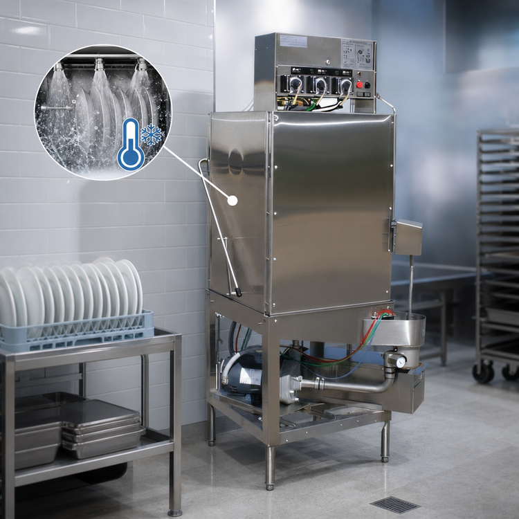 Product image #4 for American Dish Service AFB-C Single Rack Corner Low-Temp Chemical Sanitizing Door-Type Bakery Dishwasher