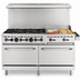 Thumbnail image #5 for Wolf Quick Ship WX Series 60-Inch Propane Gas Restaurant Range with 6 Open Burners, 24-Inch Griddle and 2 Standard Ovens