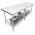 Thumbnail image #4 for Omcan 84-Inch x 18-Inch Stainless Steel Flat-Top Work Table with Galvanized Undershelf