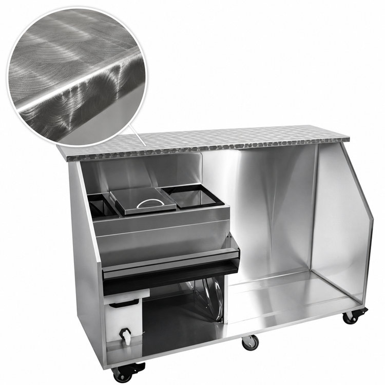 Product image #4 for Glastender PBCR78-18 78-Inch Portable Bar for Stackable Cups with 18-Inch Cocktail Ice Bin and Refrigerator Space