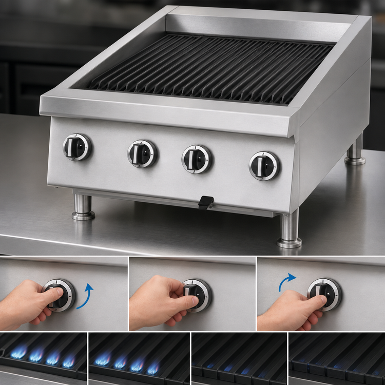 Product image #4 for Garland U.S. Range 36-Inch Countertop Heavy-Duty Gas Radiant Charbroiler with Adjustable Cast Iron Grates