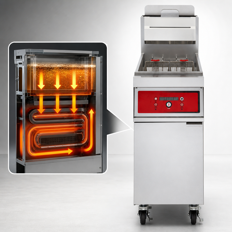 Product image #5 for Vulcan PowerFry3 High-Efficiency Gas Fryer with Computer Controls, Built-In Filtration, 21-Inch Wide, 85-90 lb Capacity