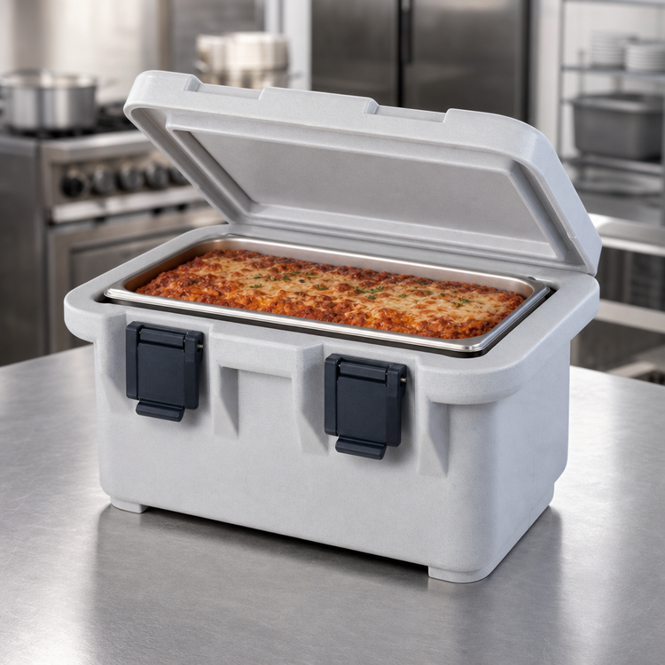 Product image #5 for Cambro S-Series Ultra Pan Carrier Top-Loading Insulated Food Pan Carrier for 1 GN Pan Up to 8 Inches Deep, Speckled Gray