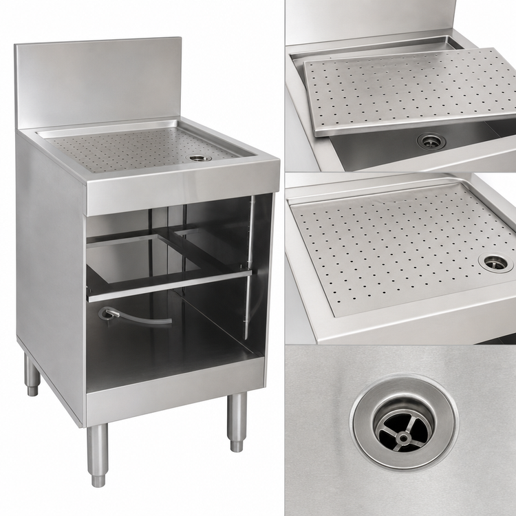 Product image #4 for Eagle Spec-Bar WBGR18-24 Underbar Glass Rack Storage Unit — Recessed Workboard Top, 18 Inches W x 24 Inches D x 36.5 Inches H, Holds 2 16-Inch Glass Racks