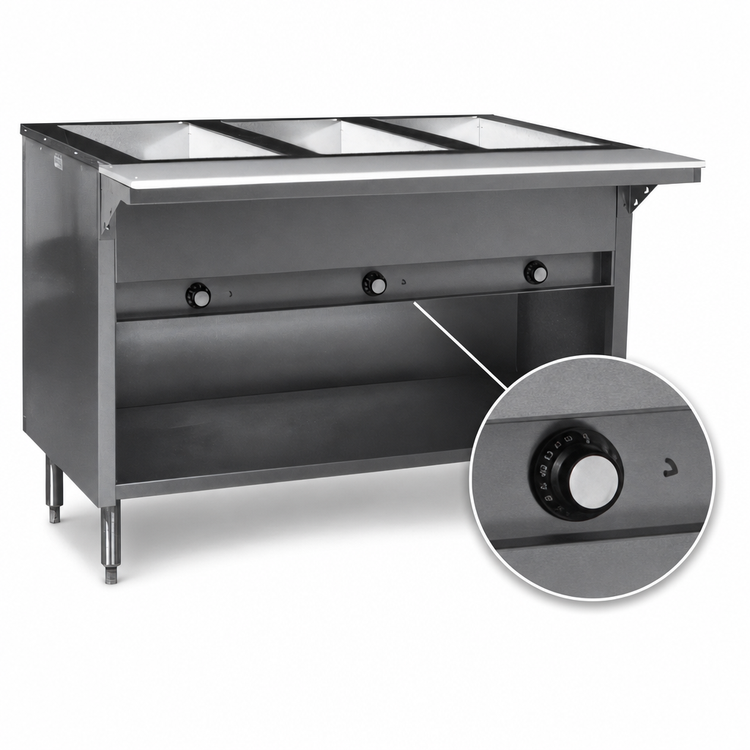 Product image #4 for Eagle Spec-Master 33-Inch Floor Model Electric Hot Food Table with 2 12 x 20 Wet/Dry Wells
