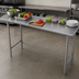 Thumbnail image #4 for Advance Tabco 144-Inch x 36-Inch Flat Top Work Table with 16 Gauge 430 Stainless Steel Top and Galvanized Open Base