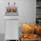 Thumbnail image #4 for Koolmore KM-FDF40-NG Commercial Natural Gas Floor-Standing Deep Fryer, 40 lb, 90,000 BTU, Stainless Steel, Manual Thermostat Controls
