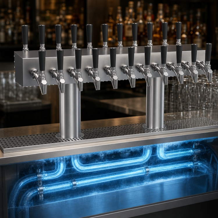 Product image #4 for 20-Faucet Double-Sided T-Head Glycol-Cooled Beer Tower, 30-Inch Overall Length