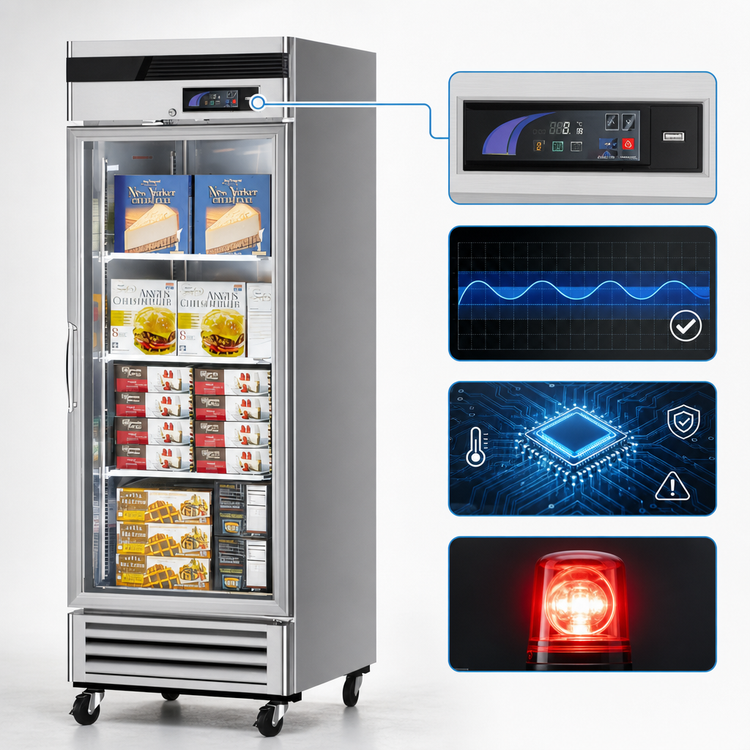 Product image #4 for Turbo Air Super Deluxe One-Section Glass Door Reach-In Freezer, 19.13 Cu. Ft., Bottom Mount, Self-Contained