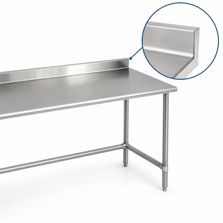 Product image #4 for Eagle Group Budget Series 84-Inch x 24-Inch Stainless Steel Work Table with 4-1/2-Inch Backsplash and Tubular Base