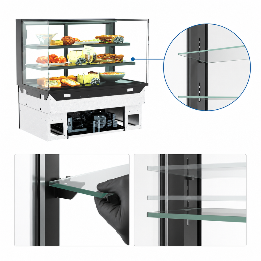 Adjustable Clear Glass Shelving