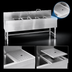 Thumbnail image #4 for Spec-Bar Four-Compartment Underbar Sink Unit with Right Drainboard, 72