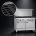 Thumbnail image #4 for 48-Inch Commercial Gas Restaurant Range with 2 Non-Clog Burners, 36-Inch Griddle, Standard Oven, and Cabinet Base