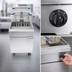 Thumbnail image #3 for Atosa CookRite ATFS-75ES-LP 5-Burner Floor Model Propane Deep Fryer, 75 lb. Capacity