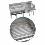 Thumbnail image #5 for Krowne Royal Series KR24-W66E-10 66-Inch Stainless Steel Underbar Ice Bin/Cocktail Station with Blender Sink, Liquor Display & 10-Circuit Cold Plate