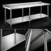 Thumbnail image #4 for 84-Inch x 24-Inch Stainless Steel Worktable with 2-Inch Rear Splash Guard and Undershelf