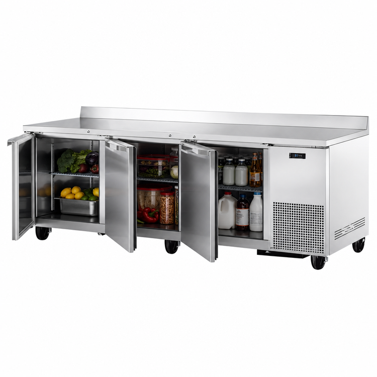 Product image #4 for True SPEC SERIES Three-Section Deep Work Top Refrigerator with Stainless Steel Top and Rear Splash