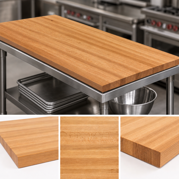 Product image #4 for John Boos Appalachian Red Oak Edge Grain Kitchen Countertop, 132 x 25 x 1-1/2 Inches, Varnique Finish