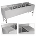 Thumbnail image #4 for John Boos 96-Inch 4-Compartment Underbar Sink Unit with Dual 24-Inch Drainboards