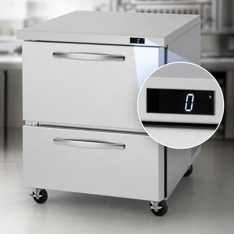 Product image #4 for Turbo Air PRO Series 1-Section 28-Inch Undercounter Drawer Freezer, 6.8 Cu. Ft., Stainless Steel, 115V