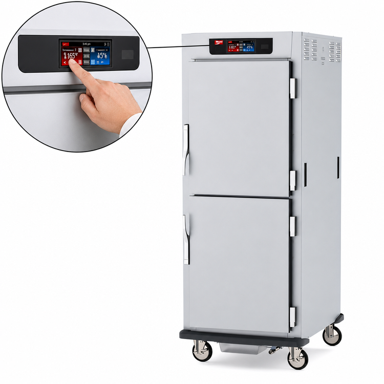 Product image #4 for Metro C5 9 Series Full-Height Pass-Thru Controlled Humidity Heated Holding and Proofing Cabinet with Solid Dutch Doors and Universal Wire Slides