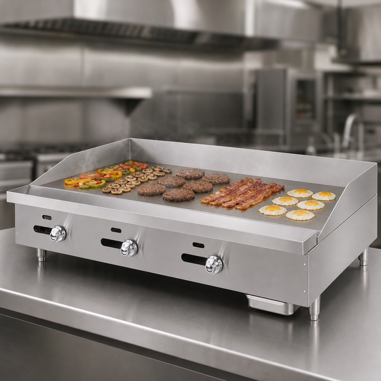 Product image #4 for Comstock-Castle FHP72-72T 72-Inch Countertop Gas Griddle with Thermostat Control