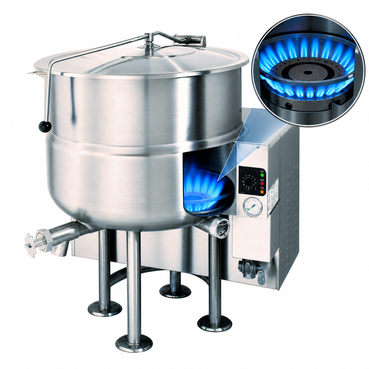 Product image #4 for Cleveland Range KGL-100 100-Gallon Gas-Fired Stationary 2/3 Steam-Jacketed Kettle