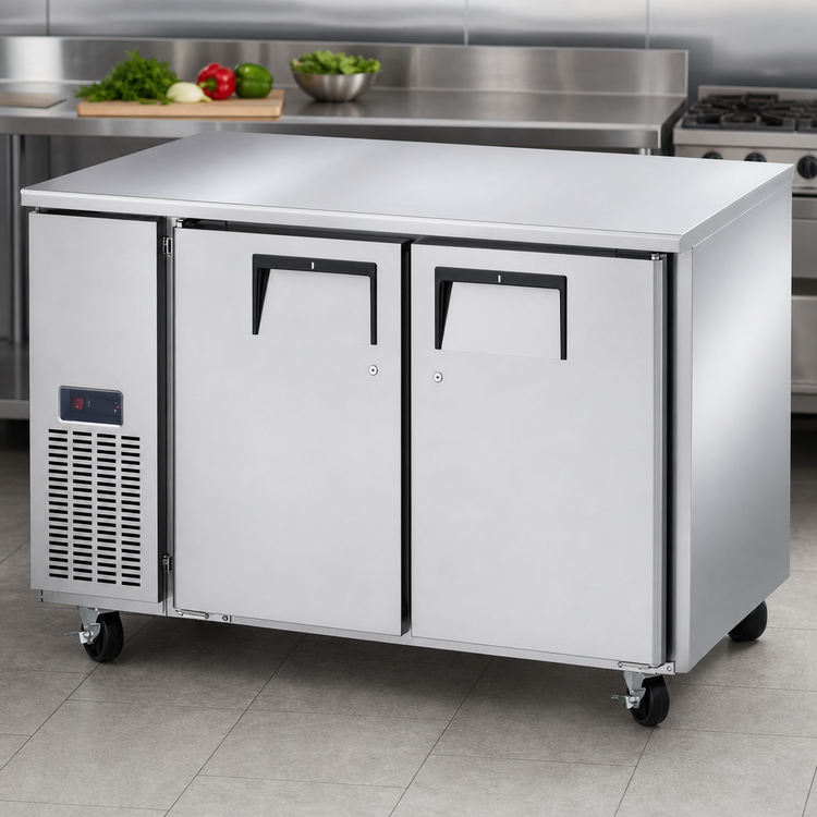 Product image #4 for Everest Refrigeration ETF2-24 Two-Section Undercounter/Worktop Freezer, 47-1/2 Inch Wide, 9.0 Cu. Ft., Stainless Steel Worktop, 115V