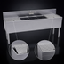 Thumbnail image #4 for Glastender 72-Inch Three-Compartment Underbar Sink Unit with Left and Right Drainboards