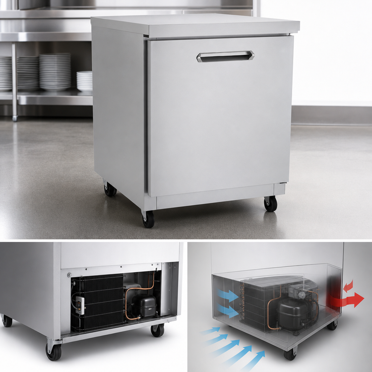 Product image #4 for Kelvinator Commercial 27-Inch ADA-Height One-Section Undercounter Refrigerator, 6.5 Cu. Ft., Solid Right-Hinged Door