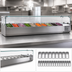 Thumbnail image #4 for Omcan 79-Inch Countertop Refrigerated Topping Rail with Glass Sneeze Guard, 9 x 1/3 GN Pan Capacity