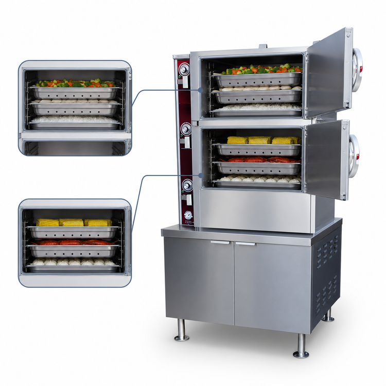 Product image #4 for Southbend Steam EC-2S Electric Pressure Steamer with 2 Compartments and 36-Inch Cabinet Base
