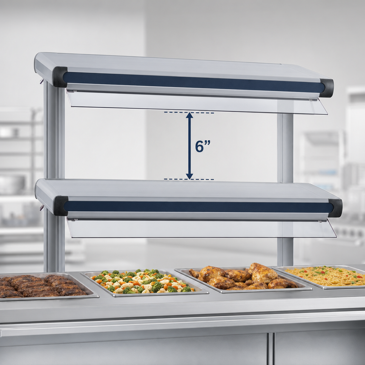 Product image #4 for Hatco Glo-Ray Designer Dual Infrared Strip Heater, 63-1/2 Inch W, 6-Inch Spacing, Aluminum
