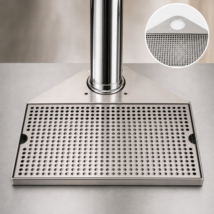 Product image #4 for Micro Matic Surface-Mount Drip Tray Trough with Tower Plate, Stainless Steel, 16-5/8" x 14-1/4"