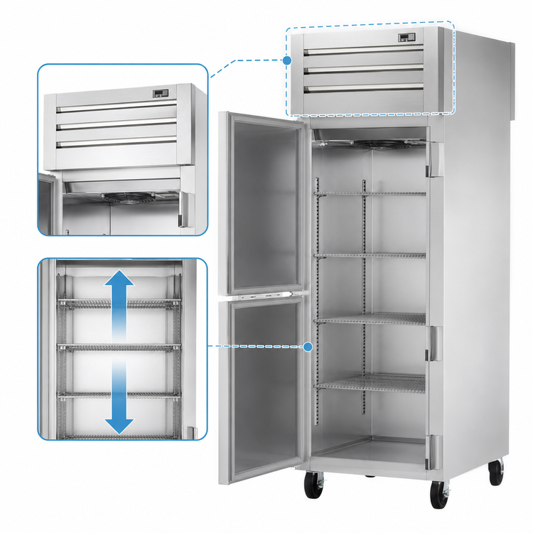 Product image #4 for True Spec Series Pass-Thru One-Section Reach-In Refrigerator with Solid Front and Rear Swing Doors